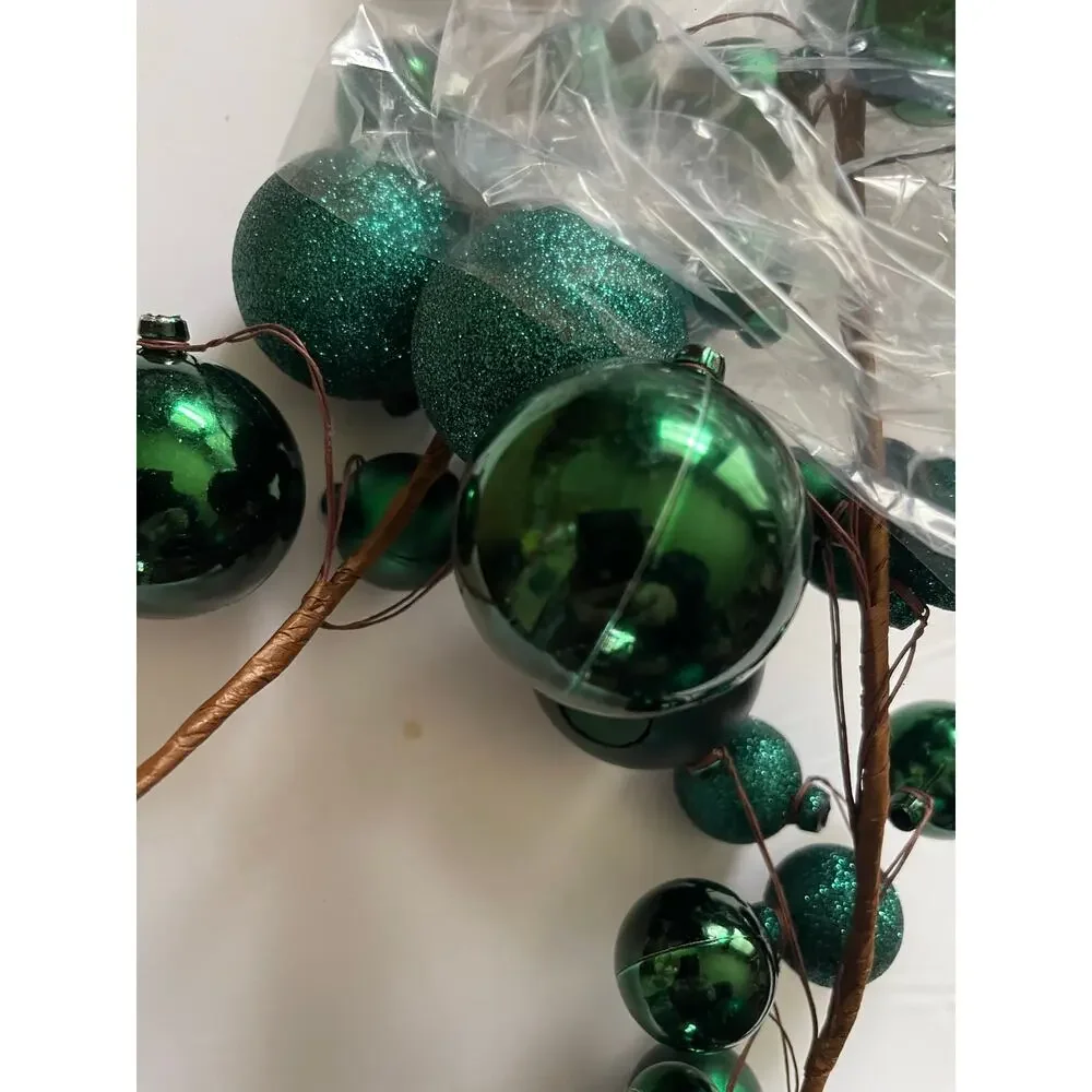 Set of 2 Branches Of Green Ornaments 6’ Long